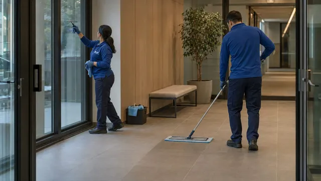 Oficina limpia y ordenada lista para la jornada de trabajo